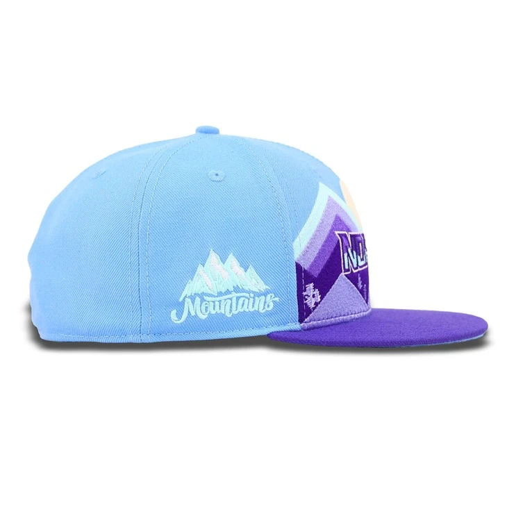 Creative Sunset Mountains Purple Fitted Cap