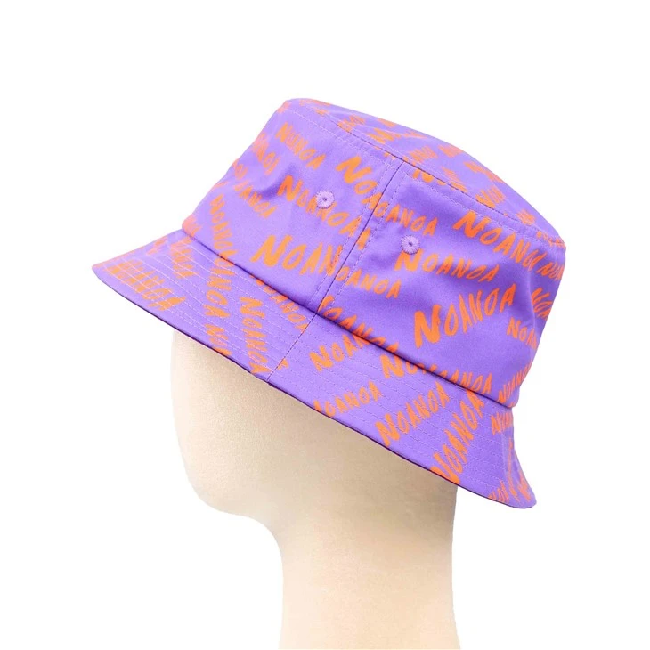 Elegant Purple Branded Printed Bucket Hat