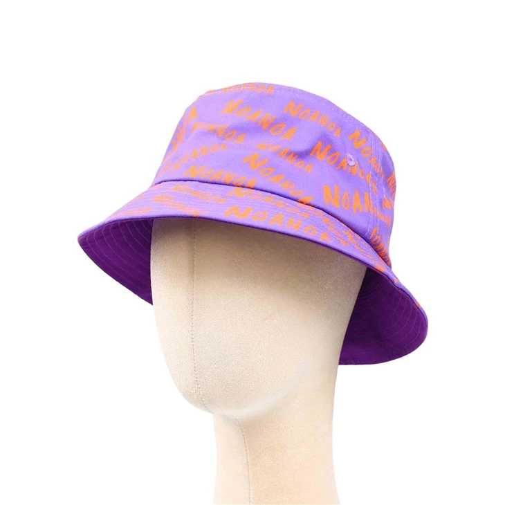 Elegant Purple Branded Printed Bucket Hat