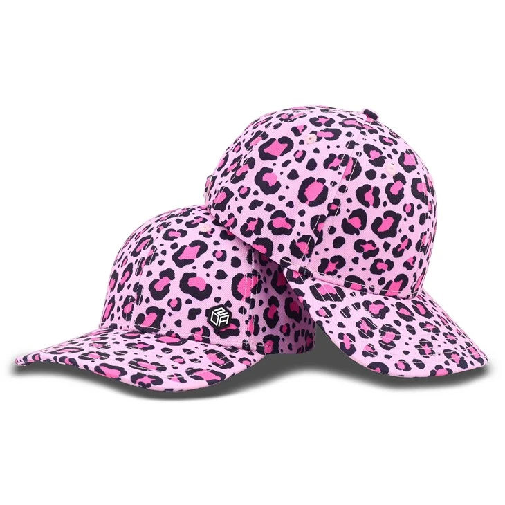 ピンクのヒョウのプリントパパの帽子